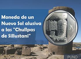 Moneda de Un Nuevo Sol alusiva a las Chullpas de Sillustani
