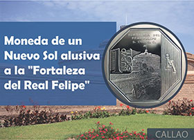 Moneda de Un Nuevo Sol alusiva a la Fortaleza del Real Felipe