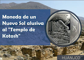 Moneda de Un Nuevo Sol alusiva al Templo de Kotosh