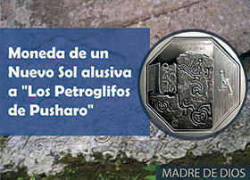 Moneda de Un Nuevo Sol alusiva a Los Petroglifos de Pusharo