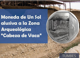 Moneda alusiva a la Zona Arqueológica Cabeza de Vaca