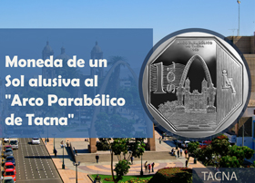Moneda alusiva al parabólico de Tacna