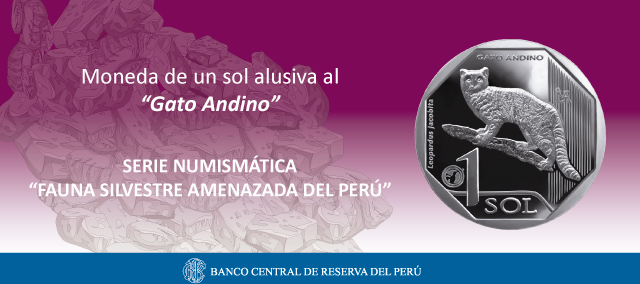 Moneda alusiva al Gato Andino