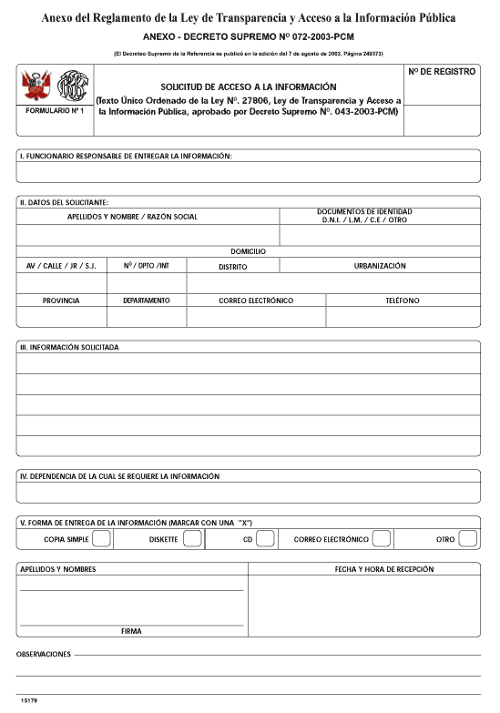 Anexo - Decreto Supremo N° 072-2003-PCM
