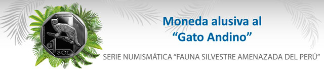 Moneda alusiva al Gato Andino