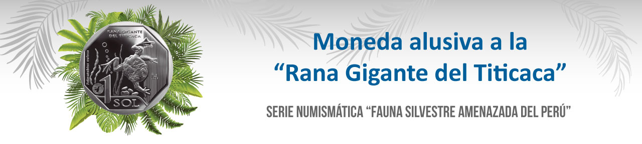 Moneda alusiva a la Rana Gigante del Titicaca