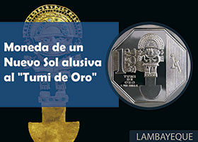 Moneda de un Nuevo Sol alusiva al Tumi de Oro