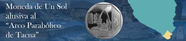 Moneda alusiva al Arco parabólico de Tacna