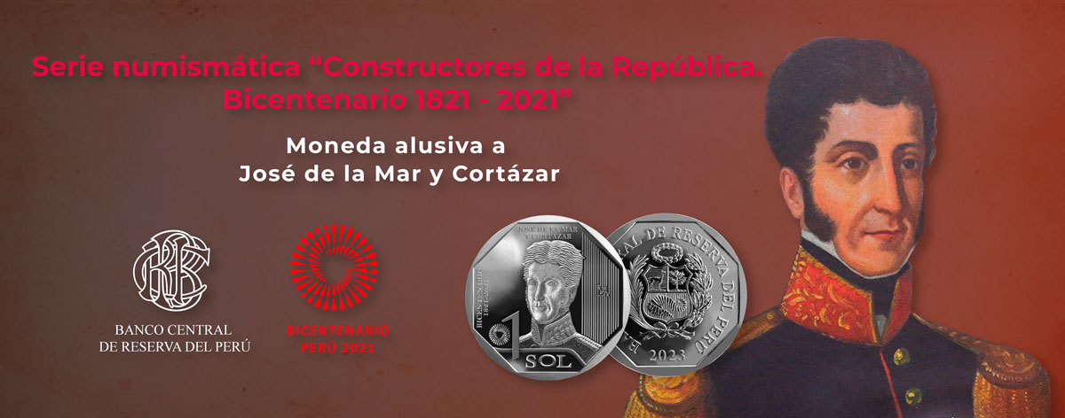 Moneda alusiva a José de la Mar y Cortázar