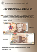 Afiche del billete de 20 soles