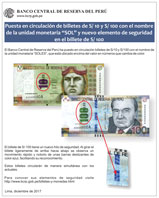 Afiche del nuevo billete de S/. 10