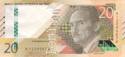 Nuevos Billetes de 20 soles anverso