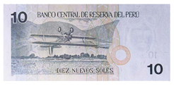 Billetes anteriores de S/. 10 reverso