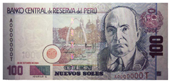 Billetes anteriores de S/. 100 anverso