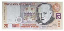 Billetes anteriores de S/. 20 anverso