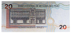 Billetes anteriores de S/. 20 reverso