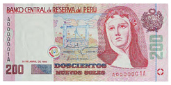 Billetes anteriores de S/. 200 anverso