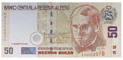 Billetes anteriores de S/. 50 anverso