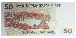 Billetes anteriores de S/. 50 reverso