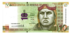 Nuevos Billetes de S/. 10 anverso