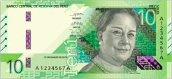 Nuevos Billetes de S/. 10 anverso