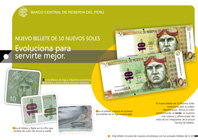 Afiche del nuevo billete de S/. 10