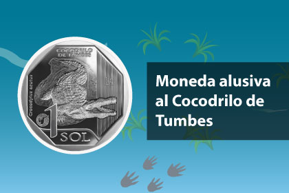 Moneda alusiva al Cocodrilo de Tumbes