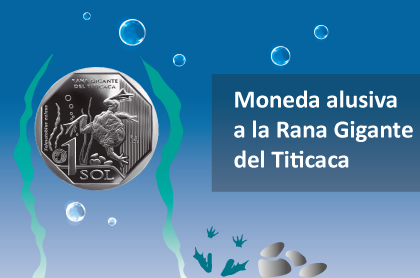 Moneda alusiva a la Rana Gigante del Titicaca